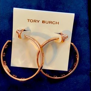 Rose Gold Tory Burch Hoops